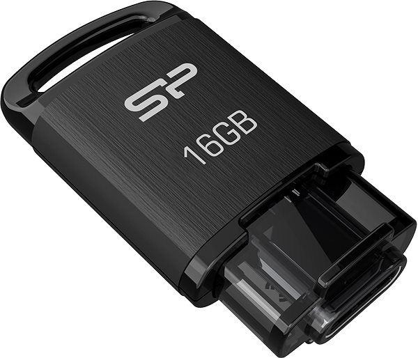 USB Stick Silicon Power Mobile C10 16GB, schwarz Seitlicher Anblick