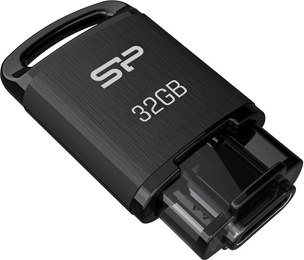 USB kľúč Silicon Power Mobile C10 32 GB, čierny Bočný pohľad