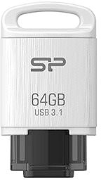 Flash Drive Silicon Power Mobile C10 64GB, White Screen