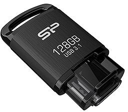 USB kľúč Silicon Power Mobile C10 128 GB, čierny Bočný pohľad