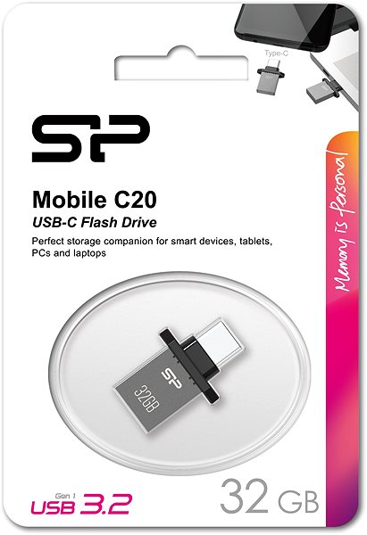 USB Stick Silicon Power Mobile C20 32 GB - Flash Laufwerk Verpackung/Box