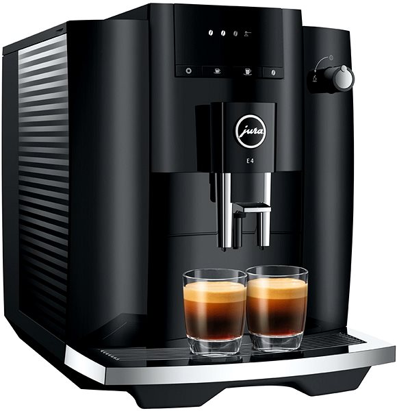 Automatický kávovar JURA E 4 Full Metropolitan Black (EA) Bočný pohľad