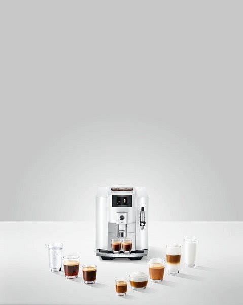 Automatic Coffee Machine Jura E8 Piano White Lifestyle