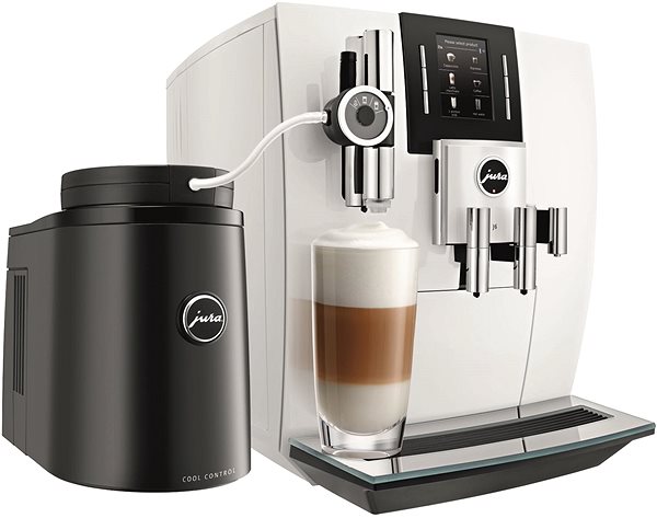 Automata kávéfőző Jura J6 teljesen automata kávéfőző, 15 bar, 1450W, fehér Oldalnézet