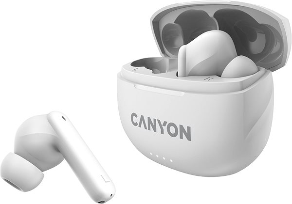Vezeték nélküli fül-/fejhallgató Canyon TWS-8 BT, fehér ...