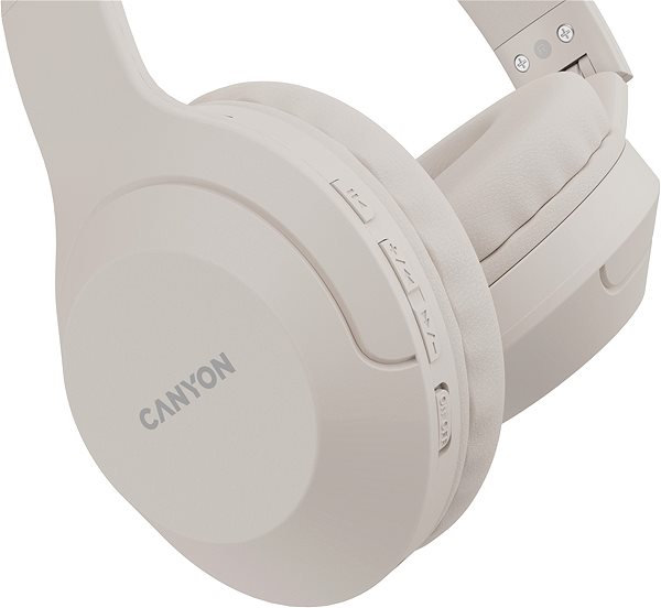Vezeték nélküli fül-/fejhallgató Canyon BTHS-3, bézs ...