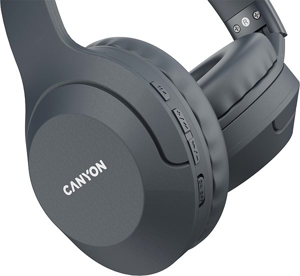 Vezeték nélküli fül-/fejhallgató Canyon BTHS-3, sötétszürke ...