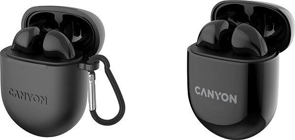 Vezeték nélküli fül-/fejhallgató Canyon TWS-6 BT, fekete ...