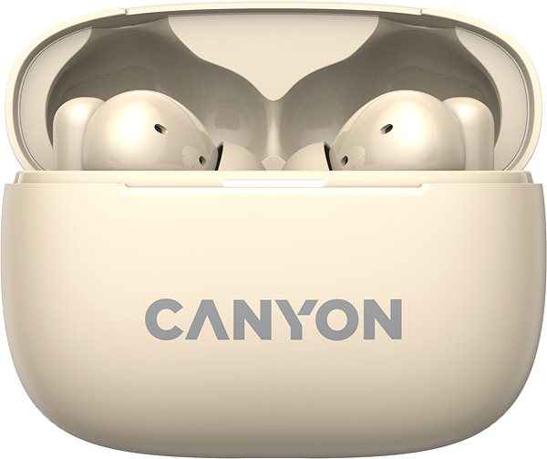 Vezeték nélküli fül-/fejhallgató Canyon TWS-10 BT, bézs ...