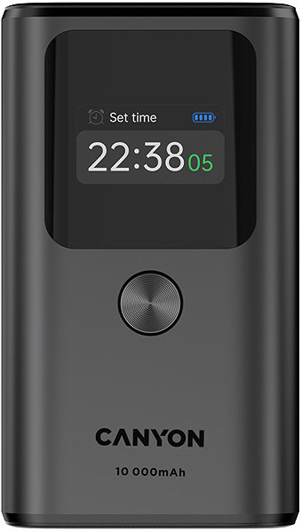 Power Bank Canyon PB-130, 10000 mAh, PD 30W, TFT display, dark grey ...