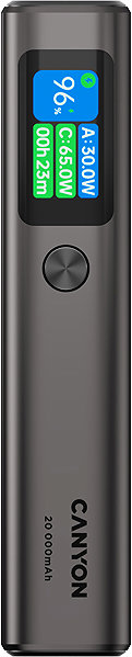 Power Bank Canyon PB-230, 20000 mAh, PD 130W, TFT display, dark grey ...
