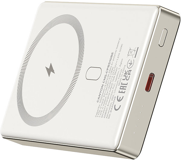 Power Bank Canyon PB-510, 10000 mAh, Slim, Magsafe, PD 20W, beige ...
