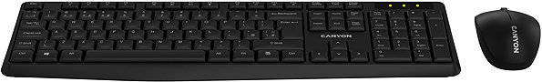 Keyboard and Mouse Set CANYON SET-W01 EN/CS Wireless Black - CZ ...