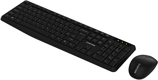 Keyboard and Mouse Set CANYON SET-W01 EN/CS Wireless Black - CZ ...