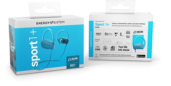 Wireless Headphones Energy Sistem Earphones Bluetooth Sport 1+ Ocean Packaging/box