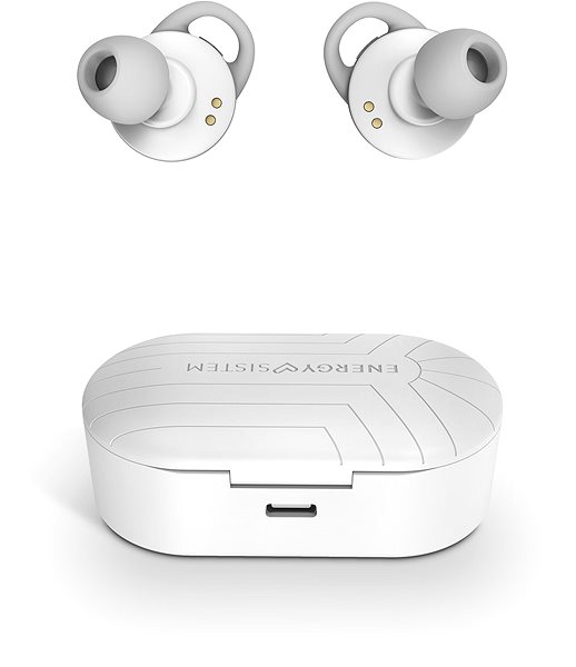 Wireless Headphones Energy System Earphones Sport 2 True Wireless White Lateral view