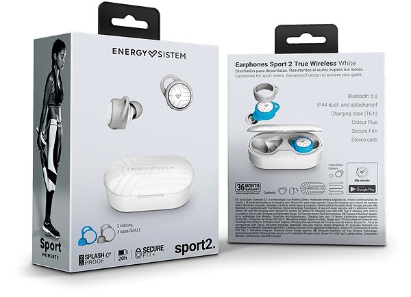 Wireless Headphones Energy System Earphones Sport 2 True Wireless White Packaging/box