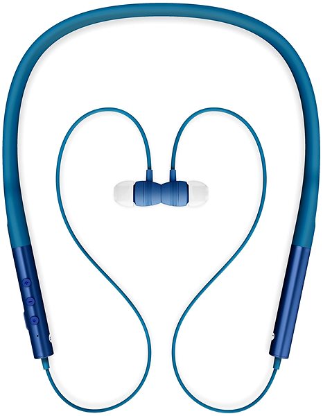 Wireless Headphones Energy System Earphones Neckband 3 Bluetooth Blue Screen