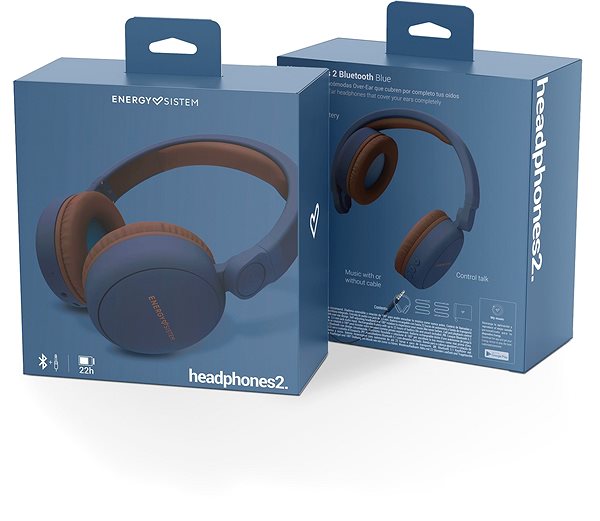 Wireless Headphones Energy Sistem Headphones 2 Bluetooth MK2 Blue Packaging/box