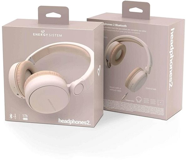 Vezeték nélküli fül-/fejhallgató Energy Sistem Headphones 2 Bluetooth MK2 Beige Csomagolás/doboz