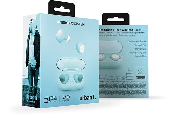 Vezeték nélküli fül-/fejhallgató Energy Sistem Earphones Urban 1 True Wireless MK2 Bluish Csomagolás/doboz