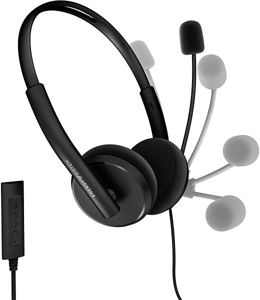 Fej-/fülhallgató Energy Sistem Headset Office 2+ Black Jellemzők/technológia