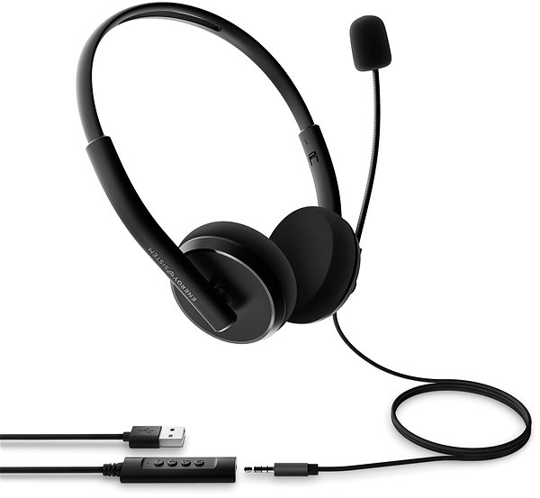 Fej-/fülhallgató Energy Sistem Headset Office 2+ Black Csatlakozási lehetőségek (portok)