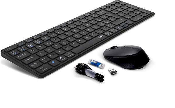 Keyboard and Mouse Set Rapoo 9700M Set, Grey - CZ/SK Package content
