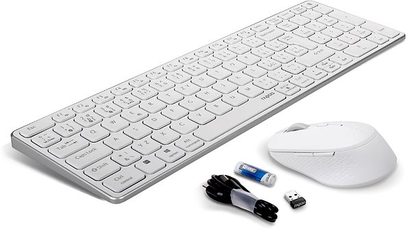 Keyboard and Mouse Set Rapoo 9700M Set, White - CZ/SK Package content