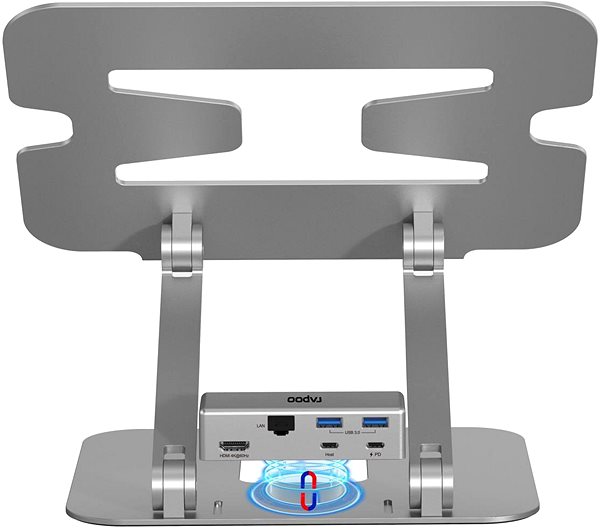 Laptop állvány Rapoo UCS-5001 USB-C 5in1 mágneses többportos hubbal ...
