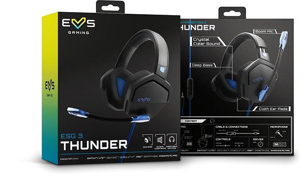 Gaming Headphones Energy Sistem Headset ESG 3 Blue Thunder Packaging/box