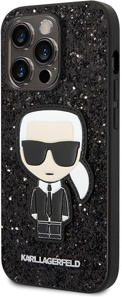 Handyhülle Karl Lagerfeld Glitter Flakes Ikonik Back Cover für iPhone 14 Pro Max Black ...