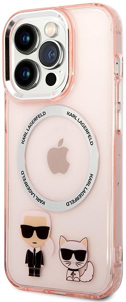 Telefon tok Karl Lagerfeld MagSafe kompatibilis Karl and Choupette iPhone 14 Pro tok - rózsaszín ...
