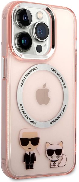 Telefon tok Karl Lagerfeld MagSafe kompatibilis Karl and Choupette iPhone 14 Pro tok - rózsaszín ...