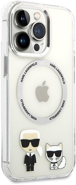 Handyhülle Karl Lagerfeld MagSafe kompatibles Cover Karl and Choupette für iPhone 14 Pro Transparent ...