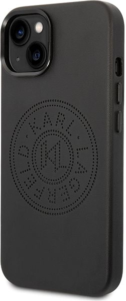 Handyhülle Karl Lagerfeld PU Leather Perforated Logo Back Cover für iPhone 14 Black ...