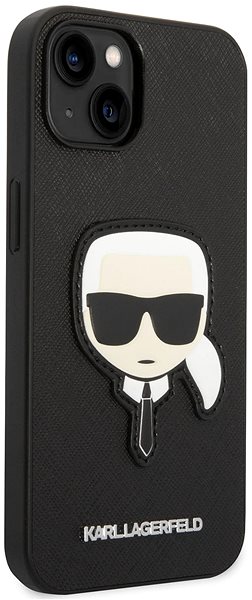 Telefon tok Karl Lagerfeld PU Saffiano Karl Head hátlap iPhone 14 készülékhez Fekete ...