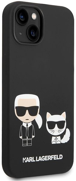 Telefon tok Karl Lagerfeld and Choupette Liquid Silicone hátlap iPhone 14 Black készülékhez ...