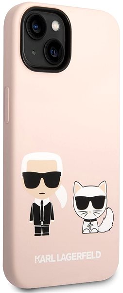 Handyhülle Karl Lagerfeld and Choupette Liquid Silicone Back Cover für iPhone 14 Plus Pink ...