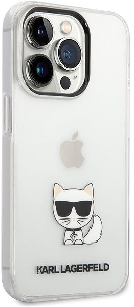 Telefon tok Karl Lagerfeld Choupette Logo hátlap iPhone 14 Pro Transparent készülékhez ...