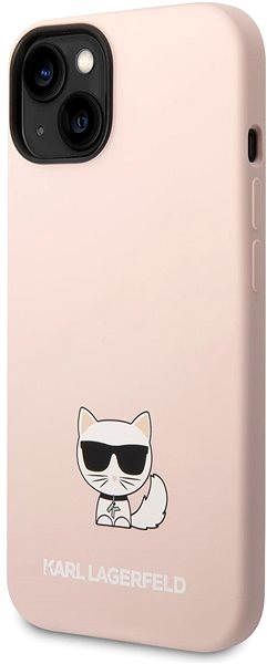 Telefon tok Karl Lagerfeld Liquid Silicone Choupette iPhone 14 rózsaszín hátlap tok ...