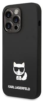 Telefon tok Karl Lagerfeld Liquid Silicone Choupette iPhone 14 Pro fekete hátlap tok ...