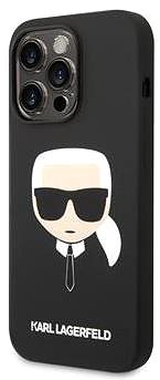 Telefon tok Karl Lagerfeld Liquid Silicone Karl Head iPhone 14 Pro fekete hátlap tok ...