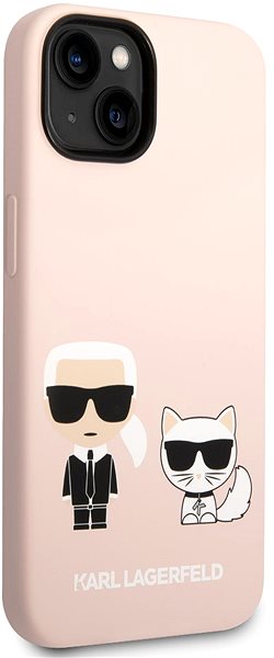 Telefon tok Karl Lagerfeld Liquid Silicone Karl and Choupette MagSafe kompatibilis iPhone 14 rózsaszín tok ...