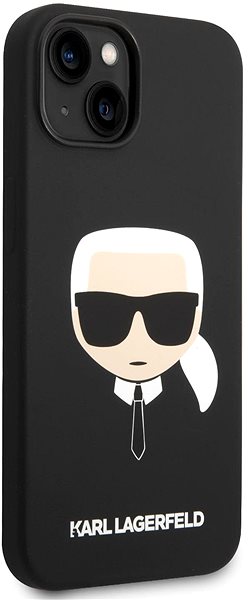 Handyhülle Karl Lagerfeld MagSafe Compatible Cover Liquid Silicone Karl Head für iPhone 14 Plus Schwarz ...