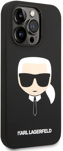 Handyhülle Karl Lagerfeld MagSafe Compatible Cover Liquid Silicone Karl Head für iPhone 14 Pro Schwarz ...