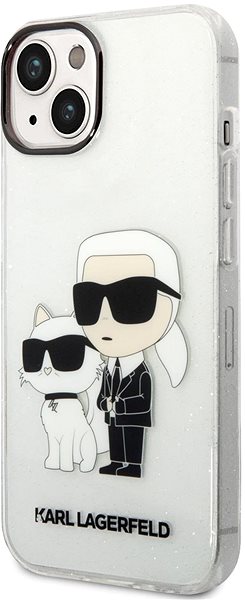 Handyhülle Karl Lagerfeld IML Glitter Karl and Choupette NFT Back Cover für iPhone 14 Transparent ...