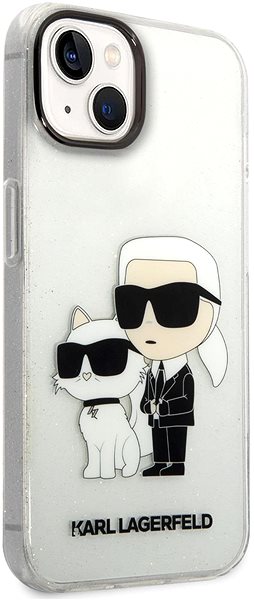 Handyhülle Karl Lagerfeld IML Glitter Karl und Choupette NFT Back Cover für iPhone 14 Plus transparent ...