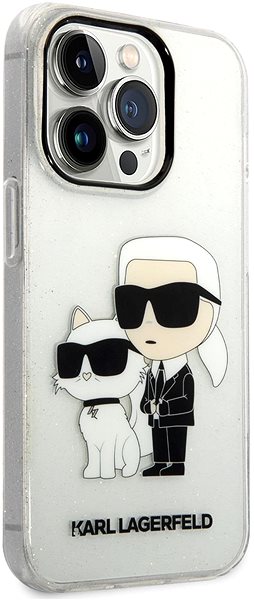 Telefon tok Karl Lagerfeld IML Glitter Karl és Choupette NFT hátlap az iPhone 14 Pro ...