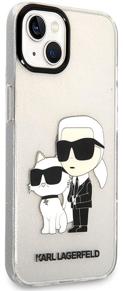 Handyhülle Karl Lagerfeld IML Glitter Karl und Choupette NFT Back Cover für iPhone 13 transparent ...